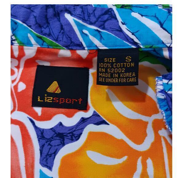 VINTAGE 1980s LIZ CLAIBORNE Shirt Bermuda‎ Shorts SET Modern Size Large Floral - Picture 7 of 15